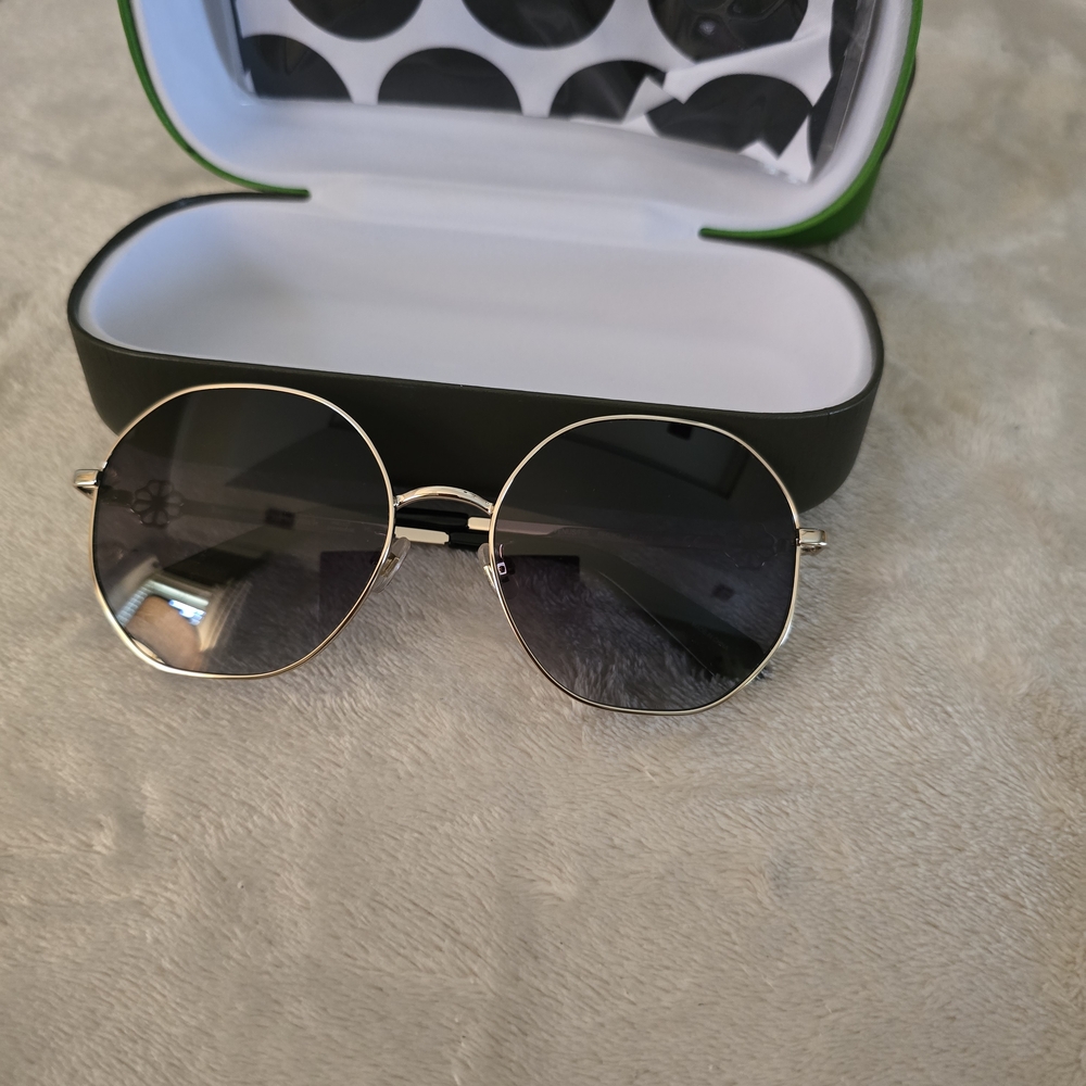 ✨️Kate Spade VENUS/F/S RHL90 Round Sunglasses – Gold/Black (56mm) With Case NEW
